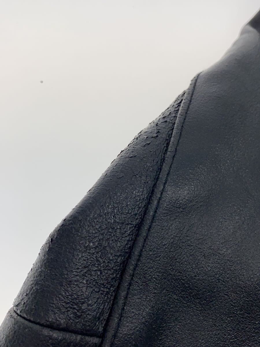 90s OLD GAP BLACK leather jacket 紺タグ S Vintage 90s GAP Black Leather Jacket, Solid, , Blue Jeans