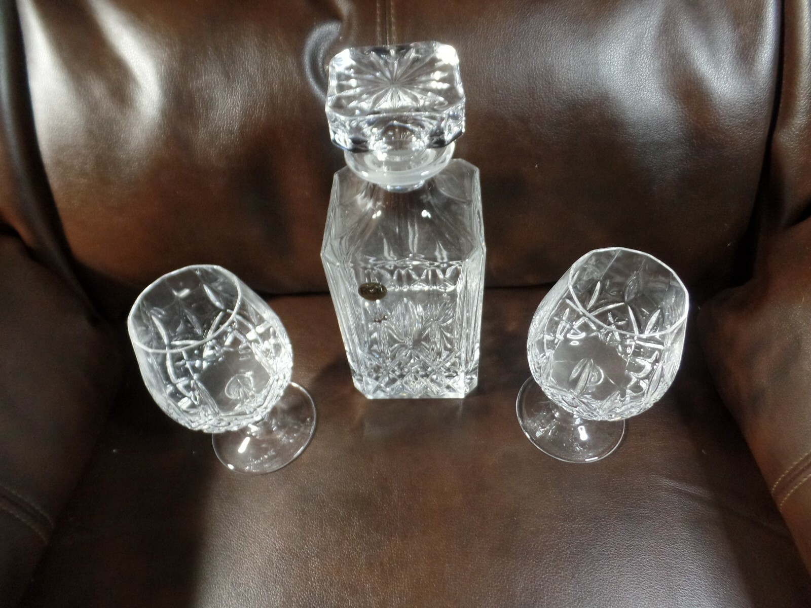 Royal Crystal Rock Barware Brandy decanter & glasses set made in italy
