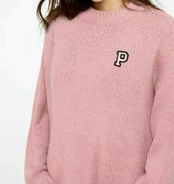 Victoria's Secret PINK Boyfriend Sweater Rose Large SEALED