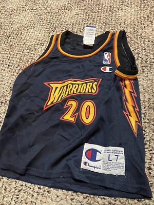 Vintage Golden State Warriors #20 Larry Hughes Jersey Champion