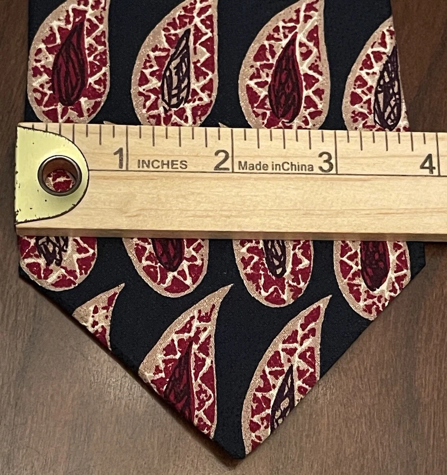 Corbata de cuello para hombre de hoy azul rojo hecha a mano 100 % seda hecha en Italia” Foto 4 de 4