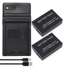2-Pack LP-E17 Battery SLIM LED Charger for Canon EOS R50 R8 RP R10, Rebel SL3