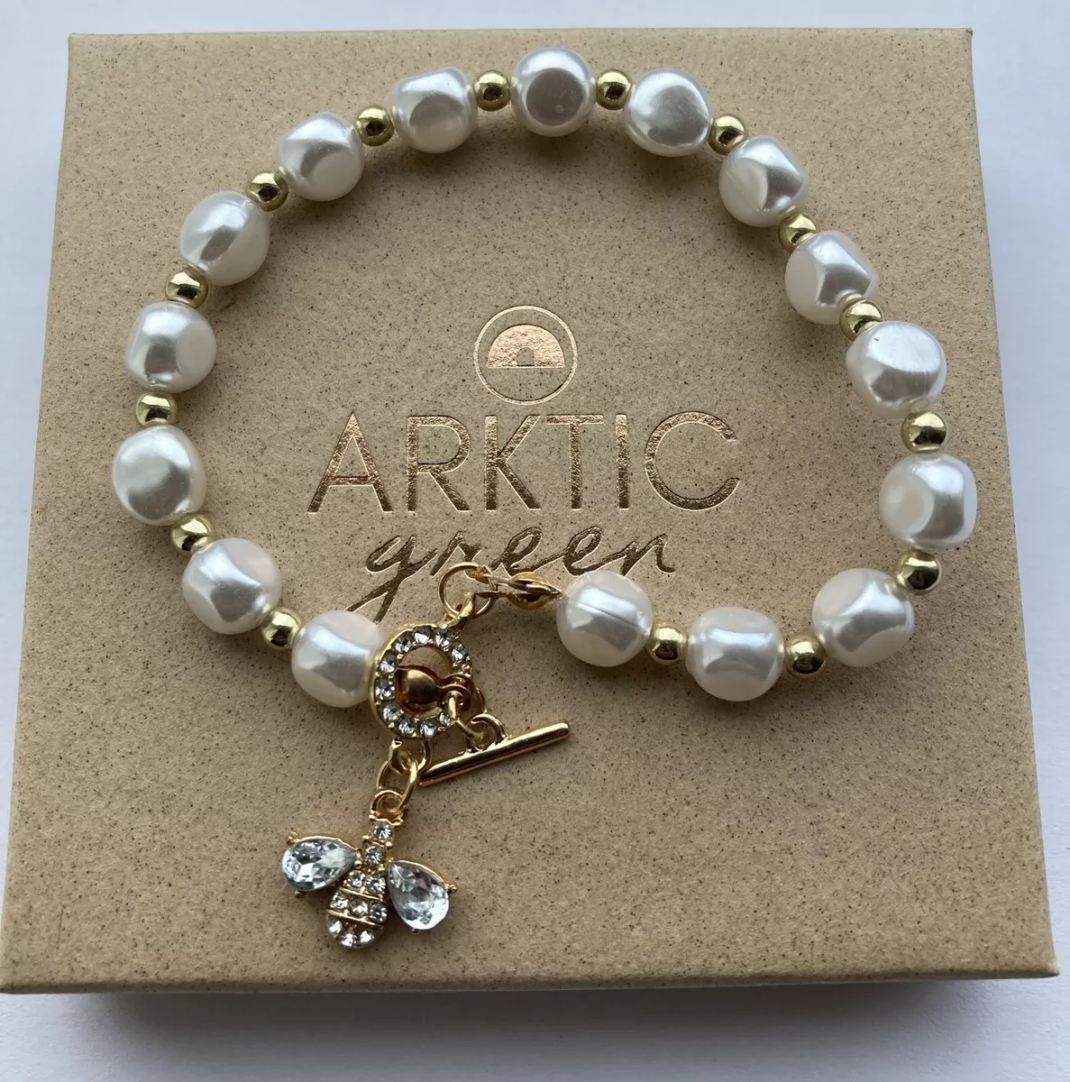 Freshwater pearl bracelet with charm sale