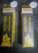 RARE NOS CLOSE Match Sylvania 5814A ECC-82  12AU7 2 Tubes . Square Getter