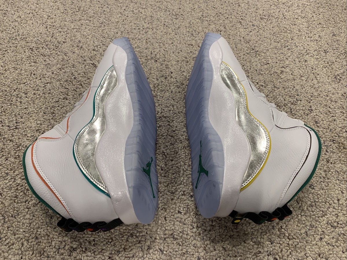 Nike Air Jordan Retro 10 X Wings White Clover Green Chrome Pink