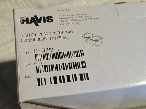 Nuevo en Caja ~ Plato Alto de 4" con Dos Portavasos Doble HAVIS Consola C-CUP2-I - Imagen 2 de 3