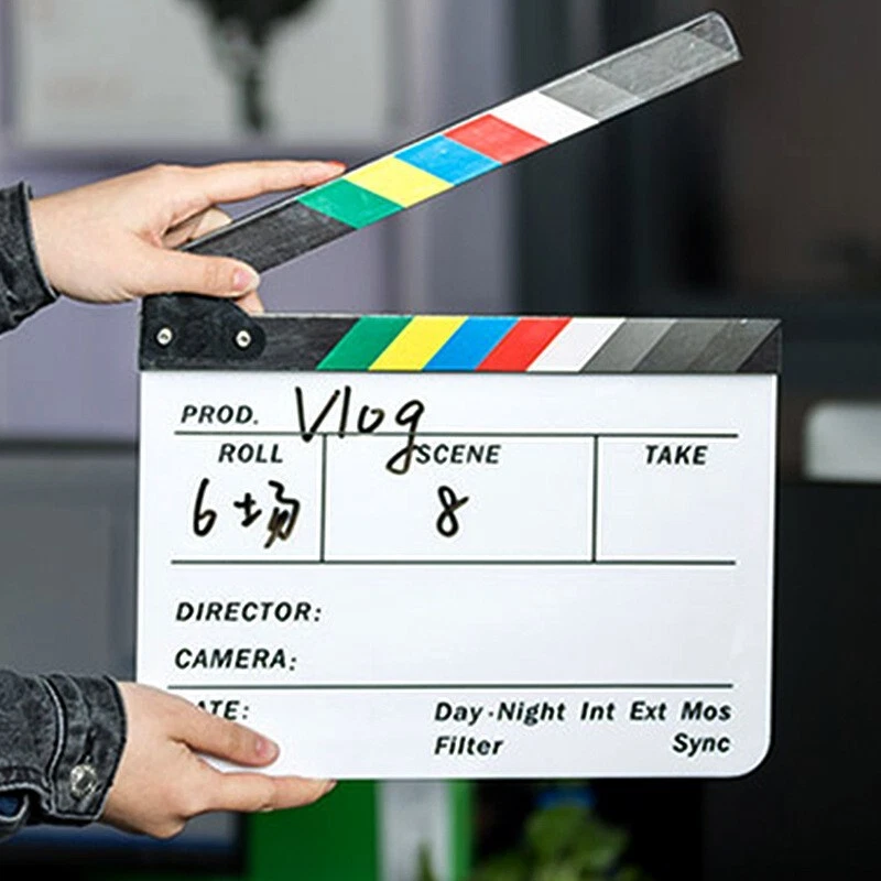 Director's Film Clapboard 11.8x9.8"/30x25cm Acrylic Movie Video Clapper Board - Image 3 of 4