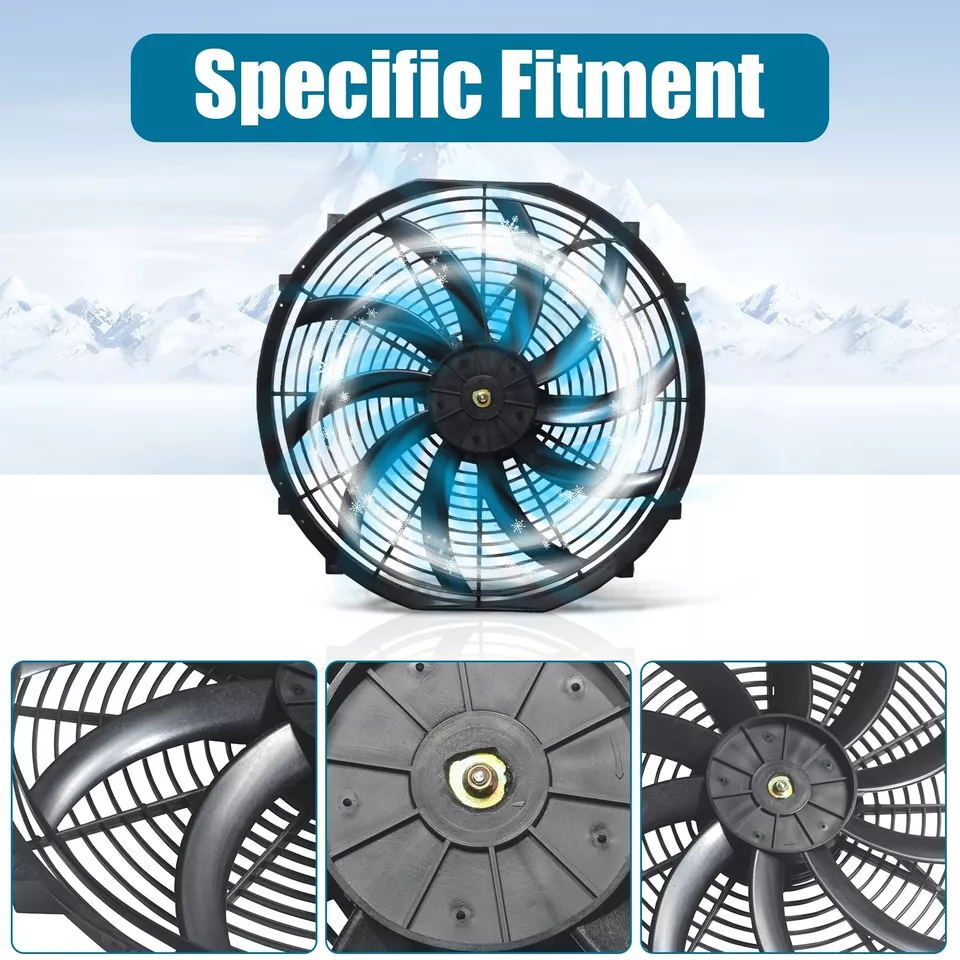 16Inch Electric Radiator Cooling Fan Thermostat Kit 3500 CFM Reversible ...