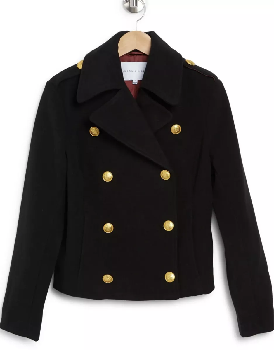 Uri minkoff black wool best sale peacoat