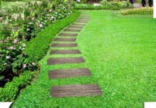 Primrose Rail Road Tie Stepping Stone Brown Earth Garden Path Track 25cm x 61cm