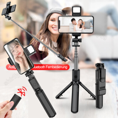 Selfie Stick Smartphone Handy Stativ Bluetooth Fernbedienung für iPhone Samsung