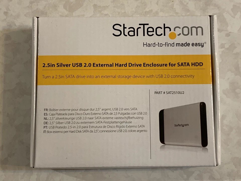 NEW StarTech SAT2510U2 Silver 2.5-in USB 2.0 External SATA Hard Drive Enclosure - Image 3 of 4