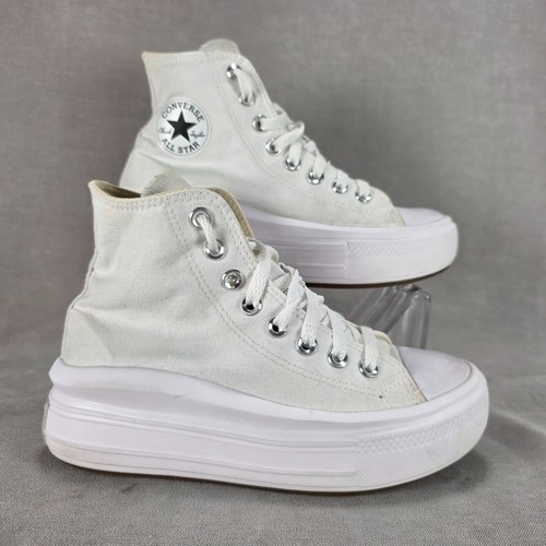 Converse Chuck Taylor All Star Move Hi Platform Shoes Women’s Size 6 White Ivory