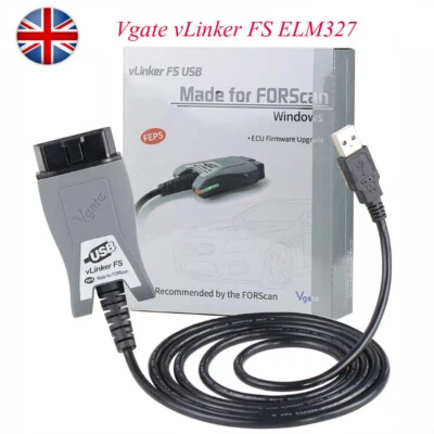 Vgate vLinker FS ELM327 For Ford FORScan OBD2 Diagnostic Scanner Interface UK