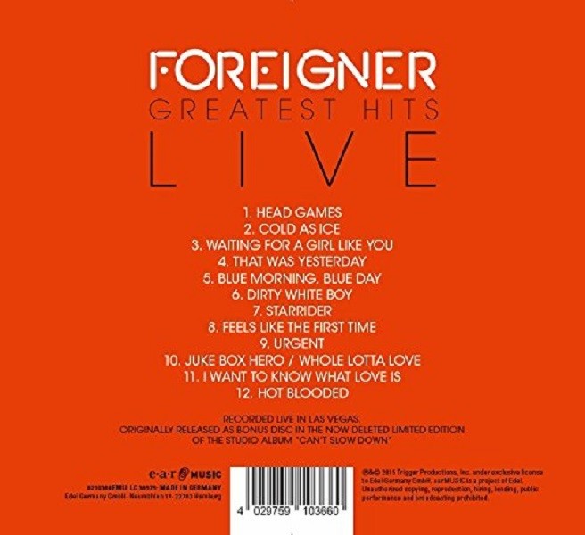 【CD】クラシック・ヒッツ/フォリナー Foreigner – Classic Hits Live – CD (Compilation), 1993