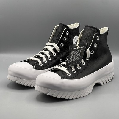Converse Women s 10.5 Black Leather Platform Sneakers CTAS Lugged Lift A03704C