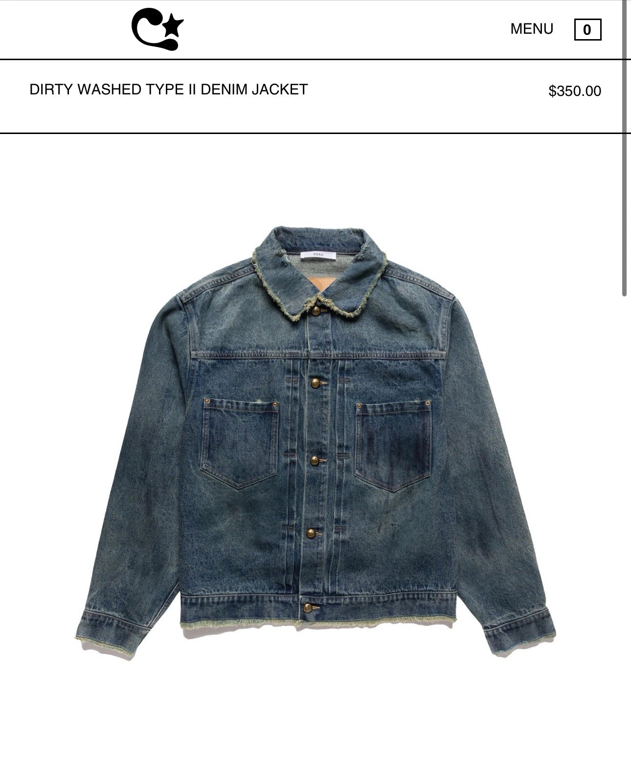 CEEC LA Streetwear Brand Men’s Dirty Wash Type II Denim Jacket NEW Size L image 11