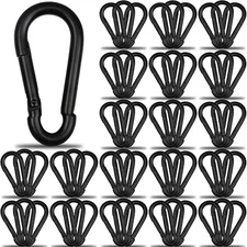 60Pcs 3 Heavy Duty Spring Snap Hook Carabiners, M8 5/16 Galvanized Steel Black
