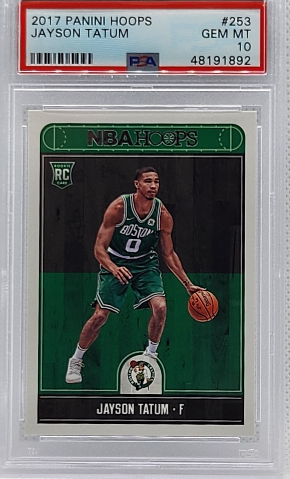 2017-18 NBA Hoops #253 Jayson Tatum Rookie PSA 10