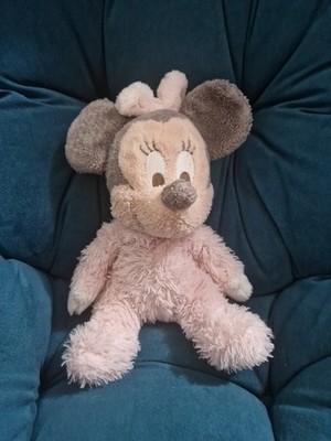 Original Disney Parks BABY MINNIE MOUSE Plüsch Rassel Pastell Rosa Weich Grau