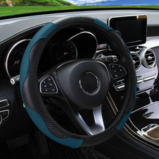 Pu Carbon Fiber Leather Car Steering Wheel Cover Without Inner Ring Suitable For