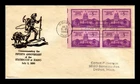 US COVER IDAHO STATEHOOD 50TH ANNIVERSARY FDC SCOTT 896 BLOCK OF 4 THERMOGRAPHED