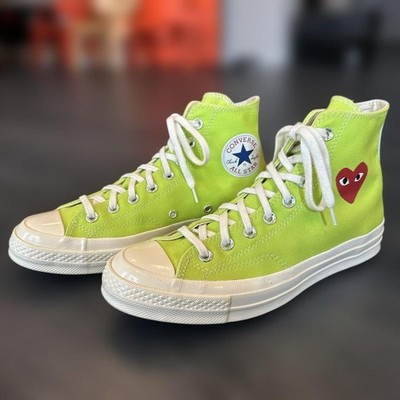 Men 7.5US Cdg Play Converse Version Lime Green Collab Sneaker Shoes Limited