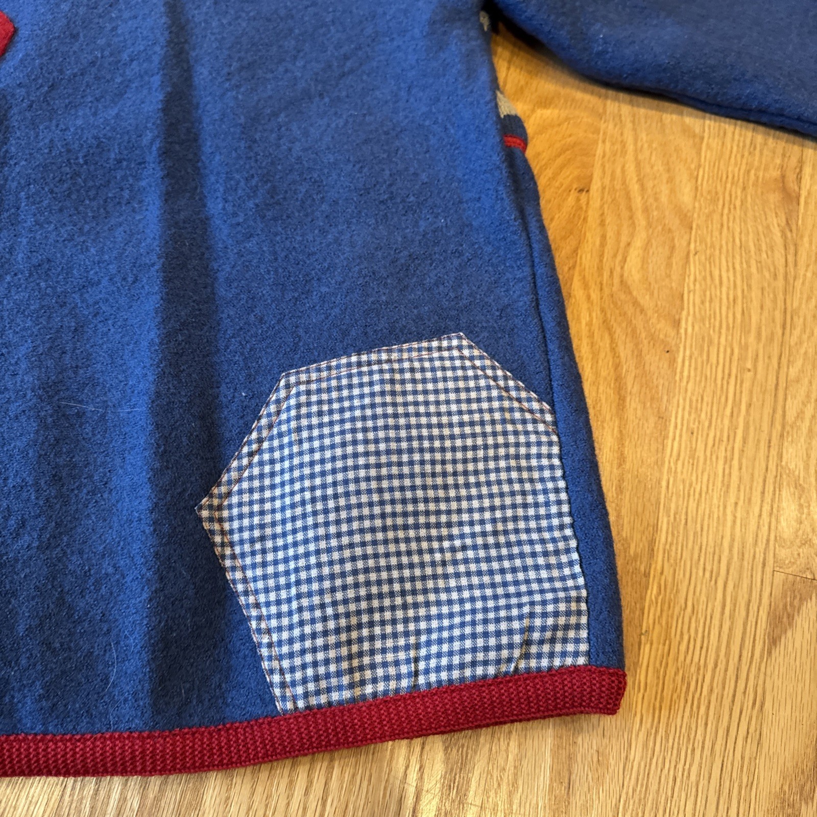 Geiger Women’s Patchwork Boiled Blue Wool Sweater… - image 19