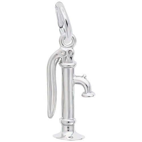 Water Pump Charm - Metal - Sterling Silver