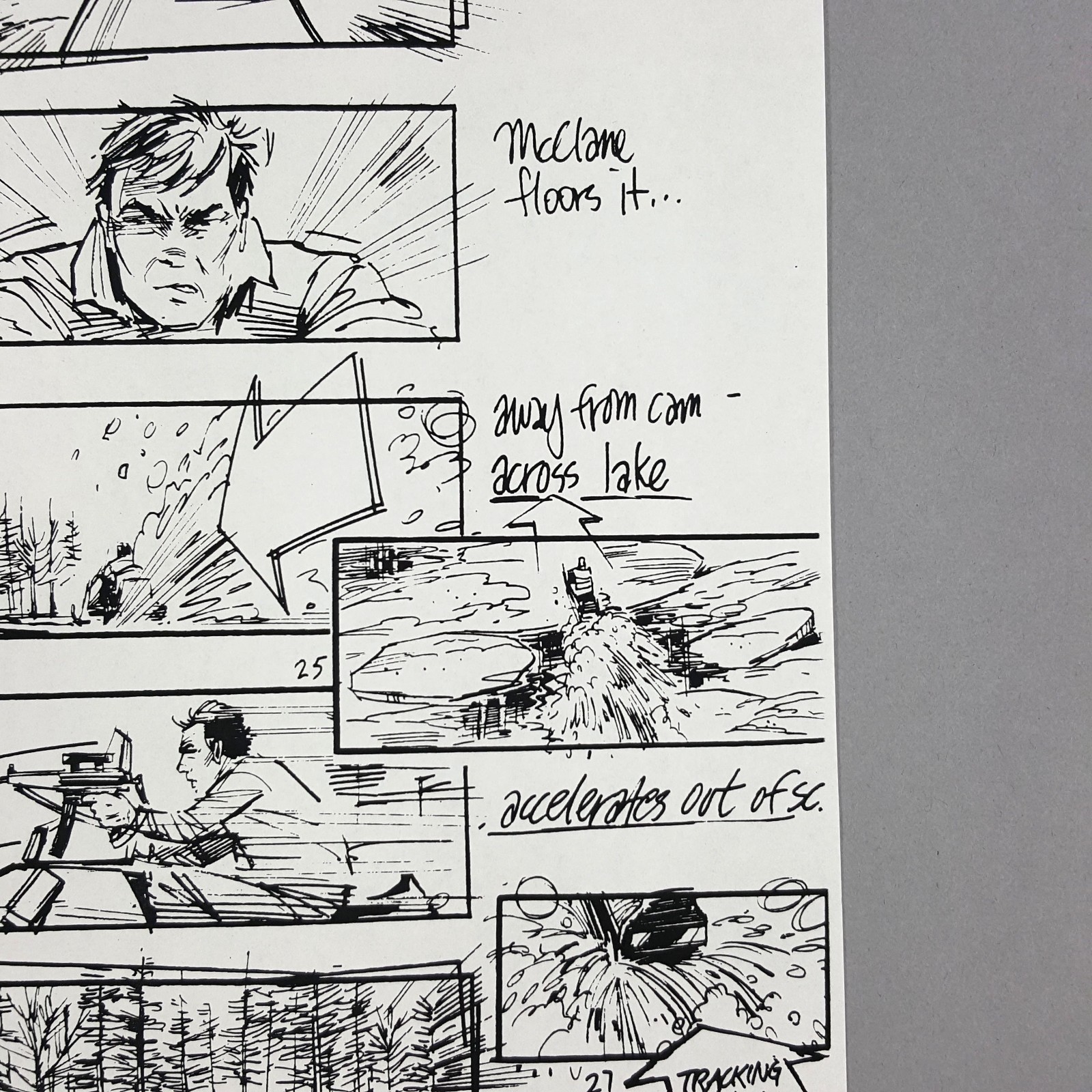 Image 6 of Die Hard 2 - Production Used Storyboard, Bruce Willis Snowmobile Chase, Prop 8