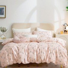Duvet Cover King Floral Brushed Microfiber 3 Pieces Bedding Set Garden Style ...