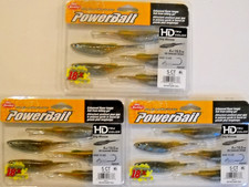Lot of 3 BERKLEY POWERBAIT 4" DRIP MINNOW in HD EMERALD SHINER color