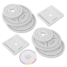8pcs Bracelet Braiding Disc: Chinese Knot Board Foam Plate - Square and Round