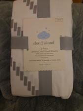 2-Cloud Island Crib Sheets 4 Total Cotton Gray Neutral 30 MSRP  NWT     