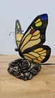 Vintage Tiffany Style Stained Glass Butterfly Themed Light