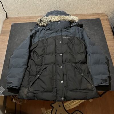 Marmot Shadow Jacket 700 Fill Down Puffer Men's Parka Khaki Fur