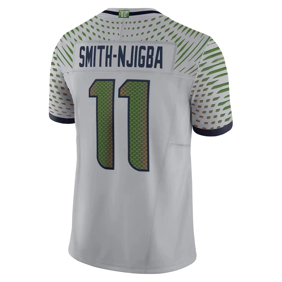 Jaxon Smith-Njigba #11 Seahawks Wolf Gray 2025 Rivalries Jersey