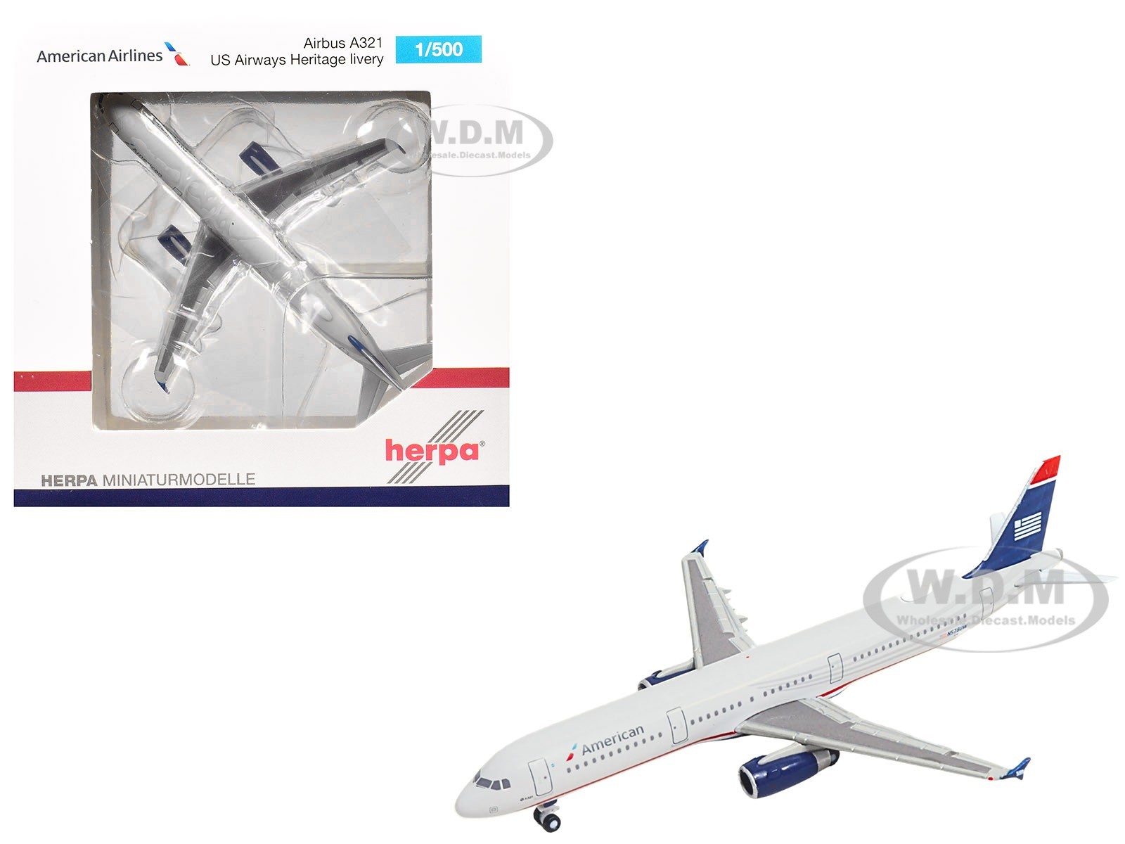 AIRBUS A321 AMERICAN AIRLINES,  1/500,     HERPA HE538251