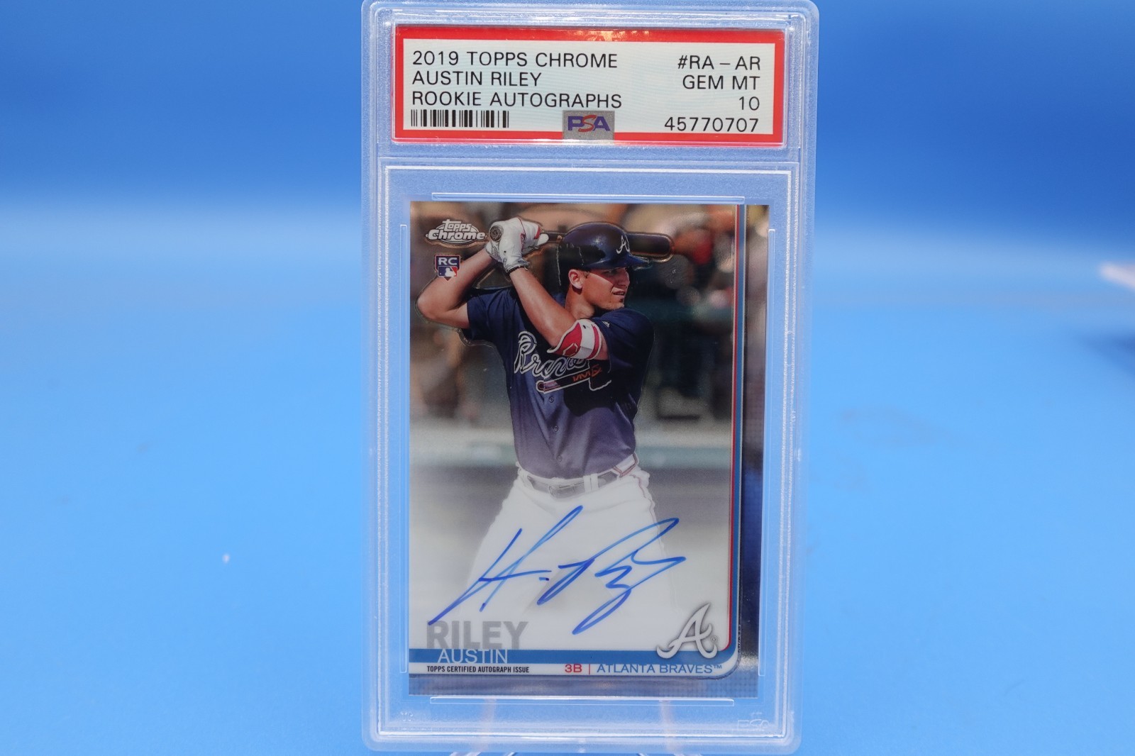 2019 Topps Chrome Austin Riley RC On Card Auto PSA 10 GEM MINT