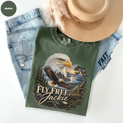 Fly Free Jackie Shirt, Big Bear Eagle Memorial Tee, Bald Eagle Tribute, Jackie