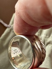 David Yurman sterling silver women's wide Crossover Ring, size 5.5