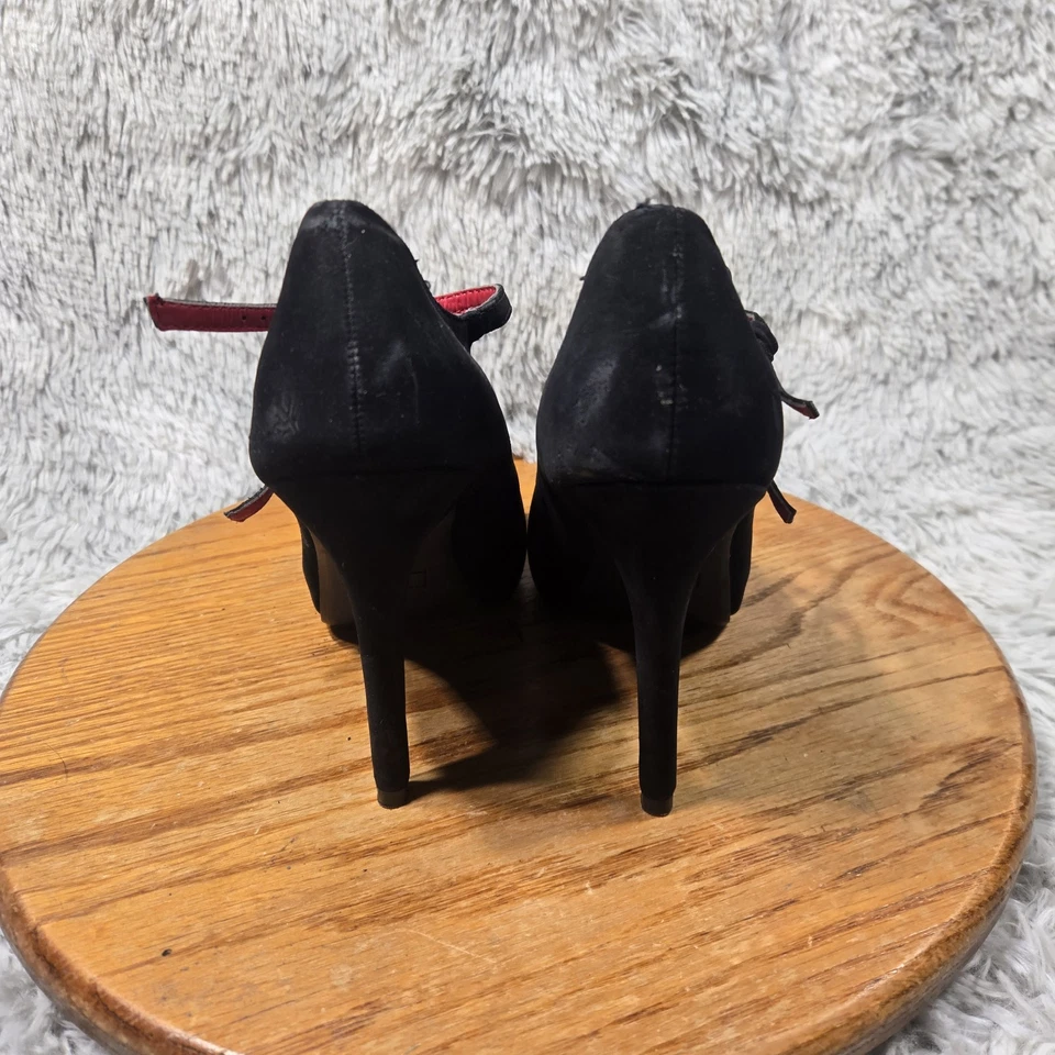 Madeline Bertram Mujer Talla 9M Retro Negro/Rosa Caliente Tacones de Aguja Gruesos Altos Foto 3 de 4