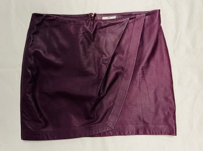 Day Birger Et Mikkelssen Burgunderrot 100% Lammleder Damen Minirock Größe XL