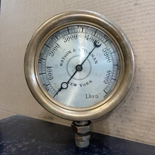 Antique Nice Brass Gauge Watson & Stillman New York Pressure Steampunk 