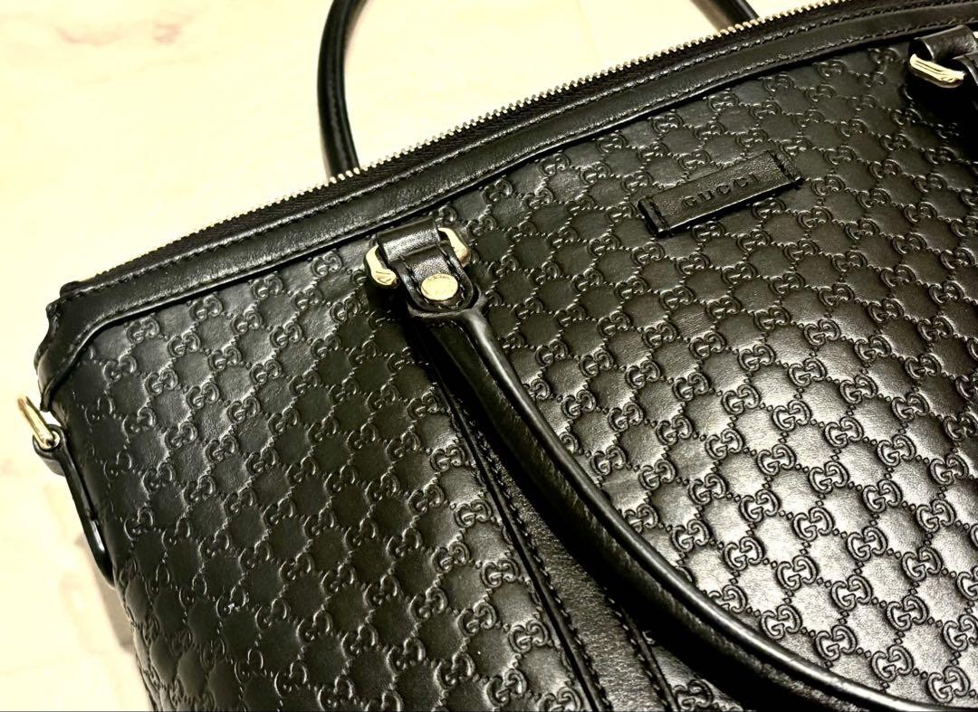 Gucci GG Monogram Black Canvas Large Tote Bag for Women Everyday Designer Handbag