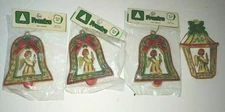 4 Vintage Christmas Decorations Sirocco Bells Candle Holder
