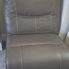 Grey Upholstered  Leather Accent Chair Indoor 70cm H x 60cm W x 60cm L