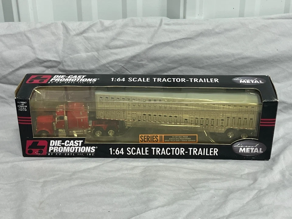 Red PETERBILT 379 w/ Wilson Livestock Cattle Tandem NIB 1:64 DCP #30585 NIB 1:64 - Image 2 of 4