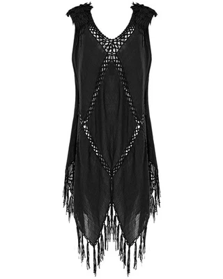 Punk Rave Apocalyptic Gothic Witch Oversized Kaftan Tank Dress - Image 1 of 4