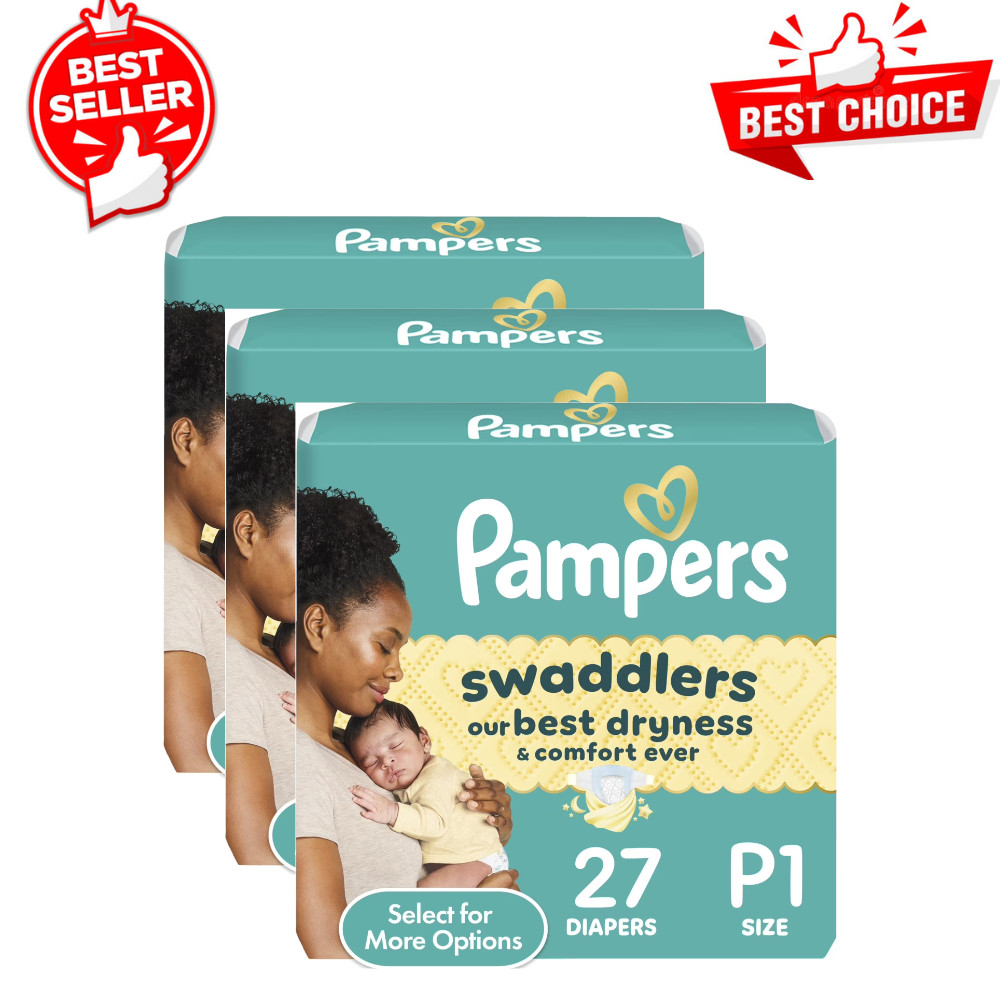 Pampers Swaddlers Diapers, Size Preemie, 27 Count, 3 Pack, S